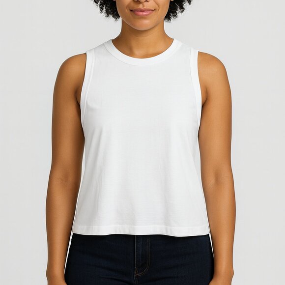 Lululemon Cropped Muscle Tank White Size 4 - Picture 1 of 4